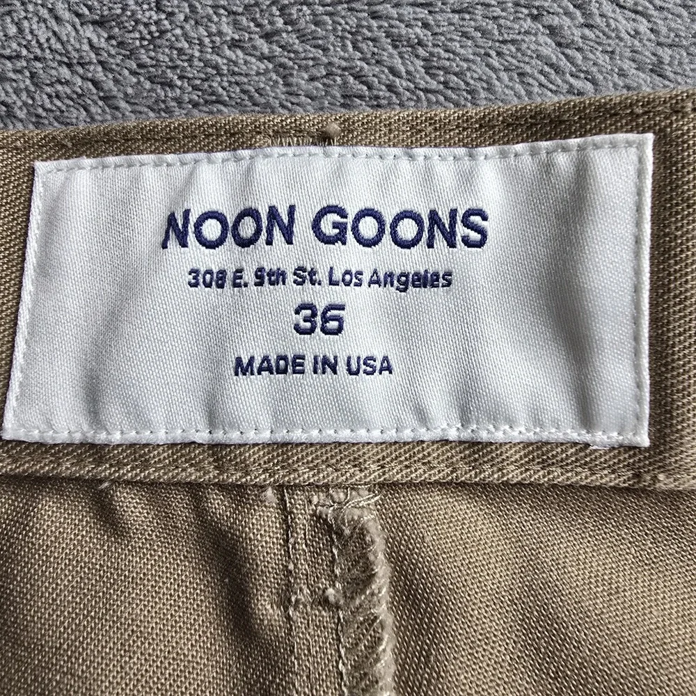 Noon Goons Pants Mens 36x34 (38) Khaki Tan Casual Club Trousers Creased USA Made